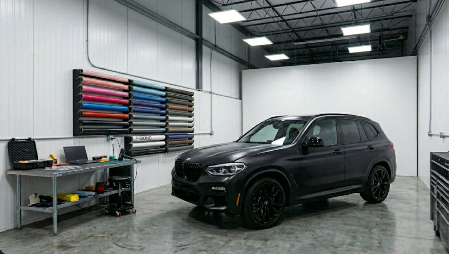 Matte black BMW X3 wrap by Impact Wraps